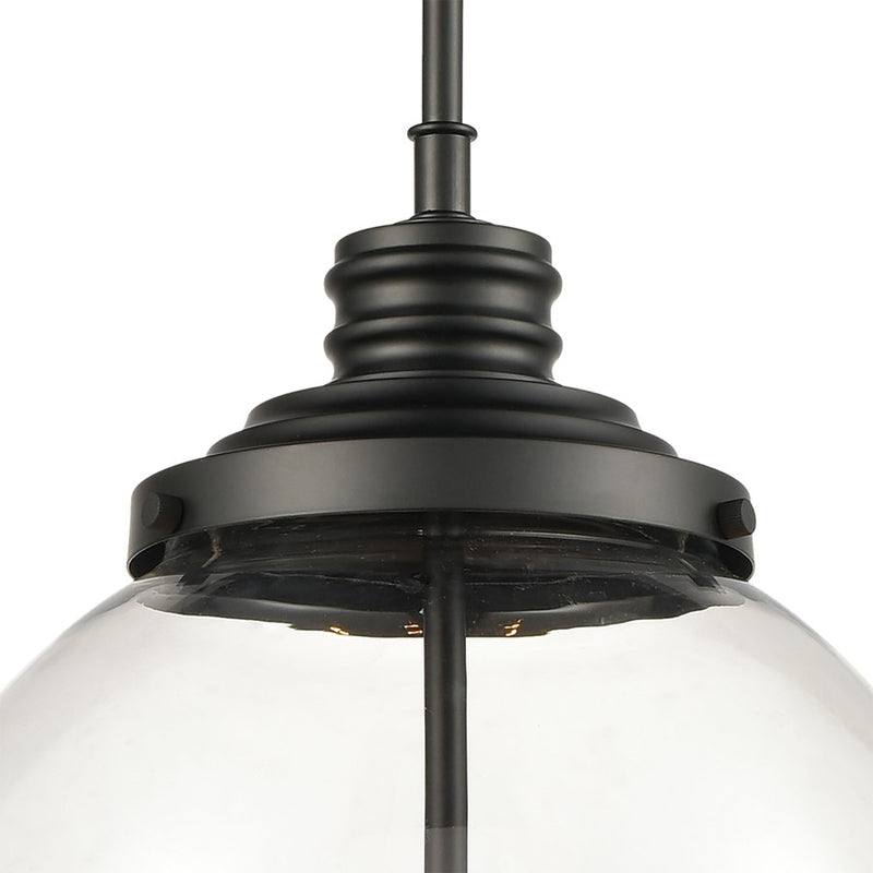 Atlas Lighting Chandra 13'' Wide 4Lt Pendant, Matte Black/Clear