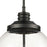 Atlas Lighting Chandra 13'' Wide 4Lt Pendant, Matte Black/Clear
