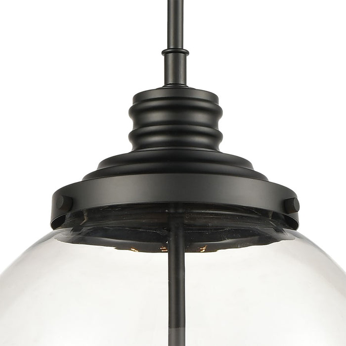 Atlas Lighting Chandra 13'' Wide 4Lt Pendant, Matte Black/Clear