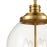 Atlas Lighting Chandra 13'' Wide 4Lt Pendant, Burnished Brass/Clear