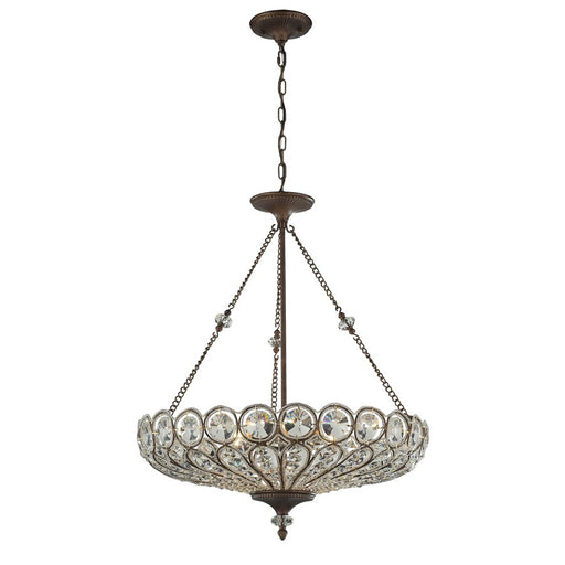 Atlas Lighting Christina 26'' Wide 6Lt Chandelier, Mocha/Brown