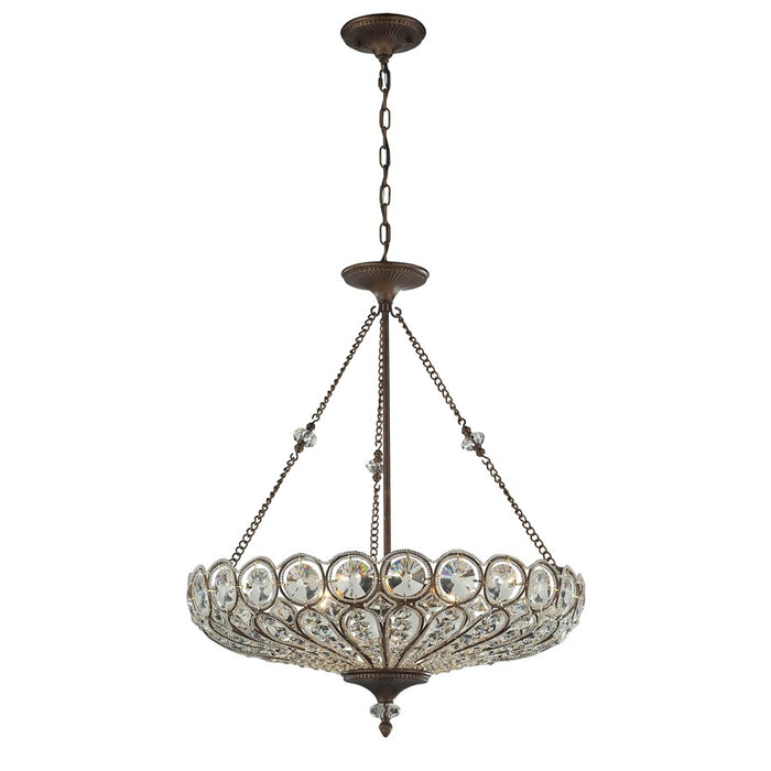 Atlas Lighting Christina 26'' Wide 6Lt Chandelier, Mocha/Brown
