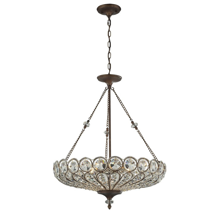 Atlas Lighting Christina 26'' Wide 6Lt Chandelier, Mocha/Brown