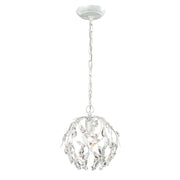 Atlas Lighting Circeo 10in 1-Light Mini Pendant | Traditional Antique White and White Metal | Kitchen Island & Dining Room | Model CL12128-WH