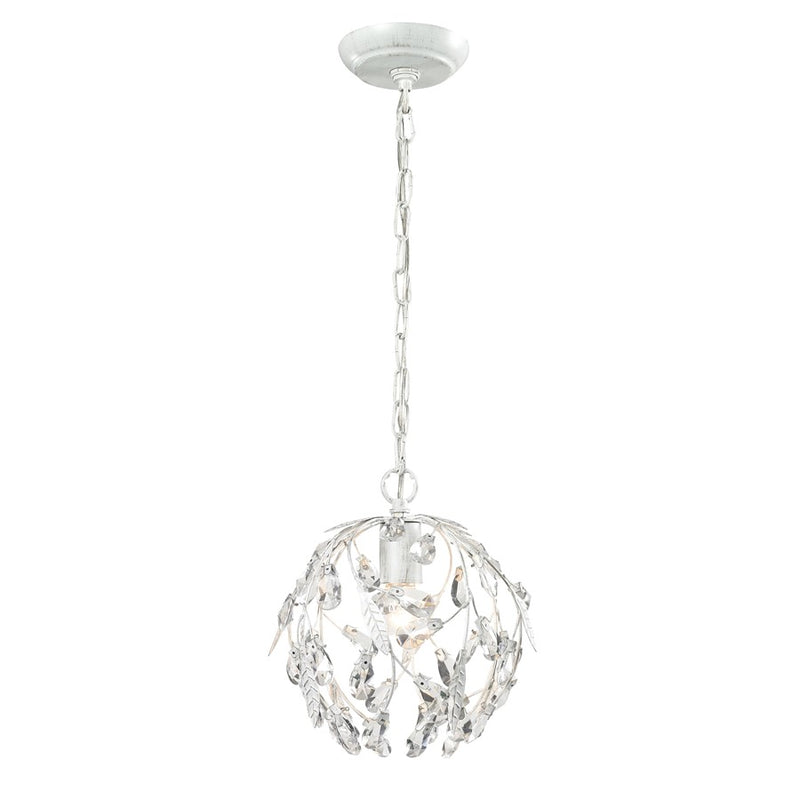 Atlas Lighting Circeo 10in 1-Light Mini Pendant | Traditional Antique White and White Metal | Kitchen Island & Dining Room | Model CL12128-WH
