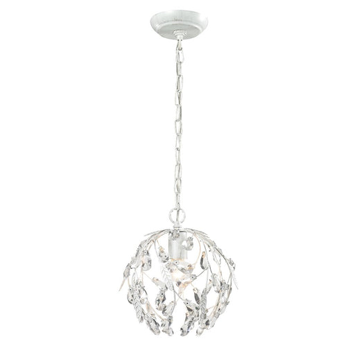 Atlas Lighting Circeo 10in 1-Light Mini Pendant | Traditional Antique White and White Metal | Kitchen Island & Dining Room | Model CL12128-WH