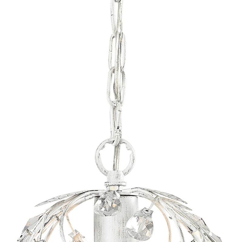 Atlas Lighting Circeo 10in 1-Light Mini Pendant | Traditional Antique White and White Metal | Kitchen Island & Dining Room | Model CL12128-WH