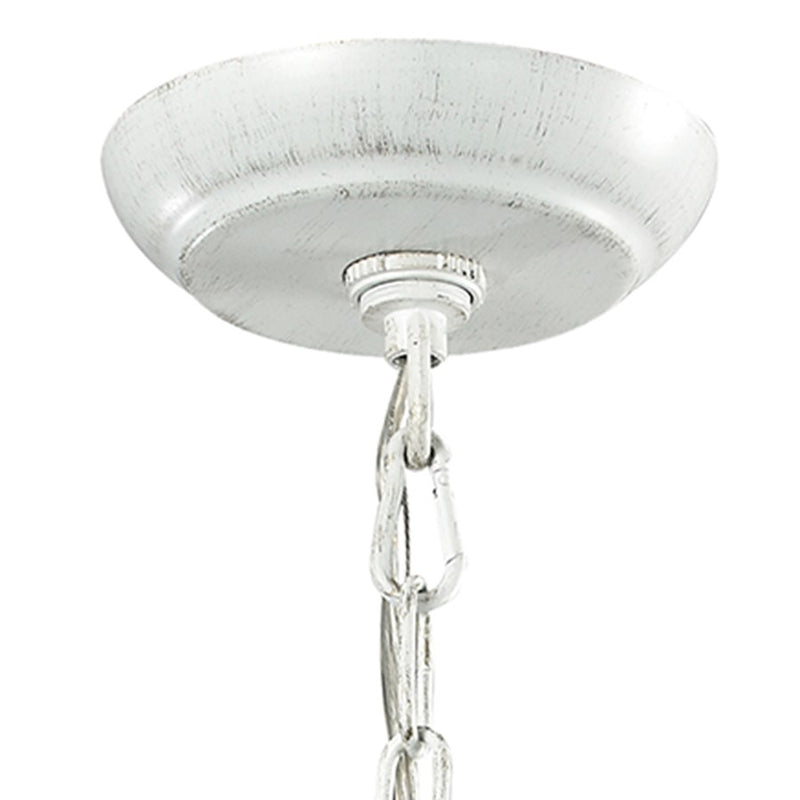 Atlas Lighting Circeo 10in 1-Light Mini Pendant | Traditional Antique White and White Metal | Kitchen Island & Dining Room | Model CL12128-WH
