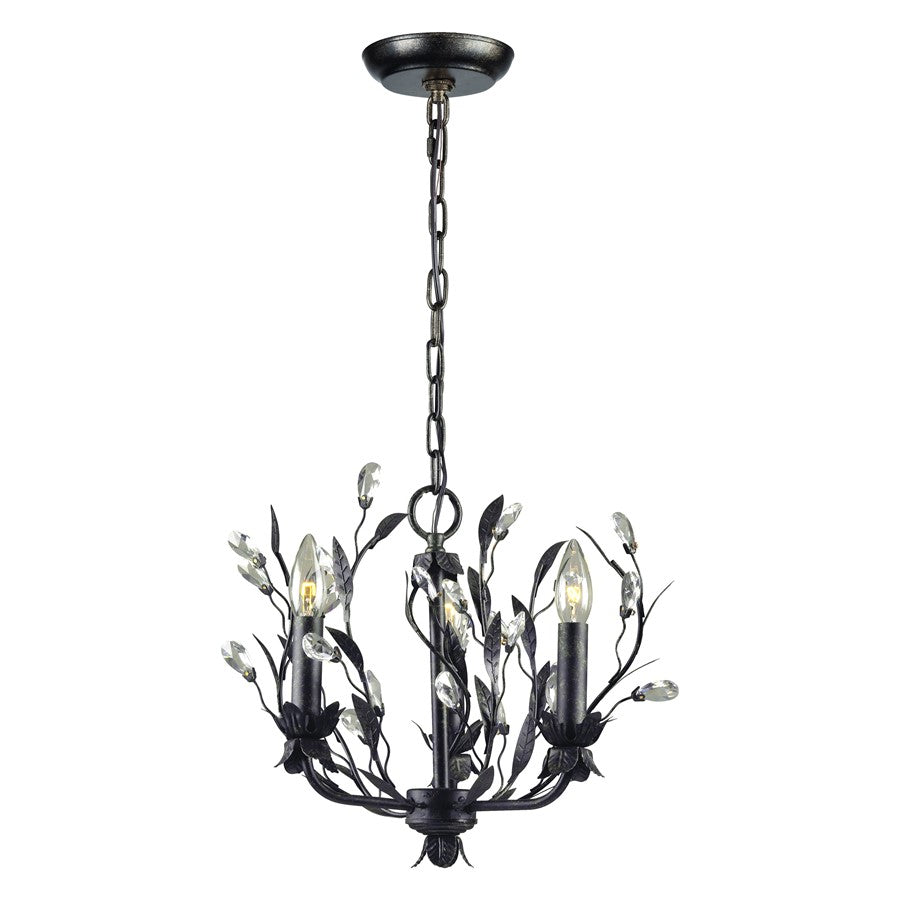 Atlas Lighting Circeo 16'' Wide 3Lt Chandelier, Deep Rust/No Shade