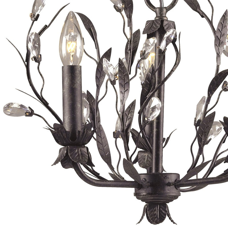 Atlas Lighting Circeo 16in 3-Light Chandelier | Traditional Silvered Bronze and Crystal | Dining Room & Living Room | Model CL12129-BZ
