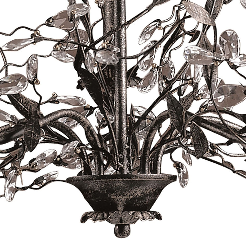 Atlas Lighting Circeo 27in 5-Light Chandelier | Traditional Silvered Bronze and Clear Crystal | Dining Room & Living Room | Model CL12136-BZ