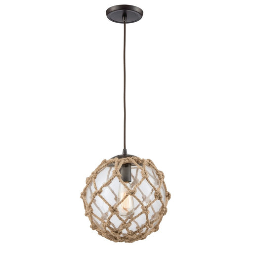 Atlas Lighting Coastal Inlet 11'' Wide 1Lt Pendant, Bronze/Clear