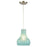 Atlas Lighting Coastal Scallop 8''W 1Lt Mini Pendant, Nickel/Green