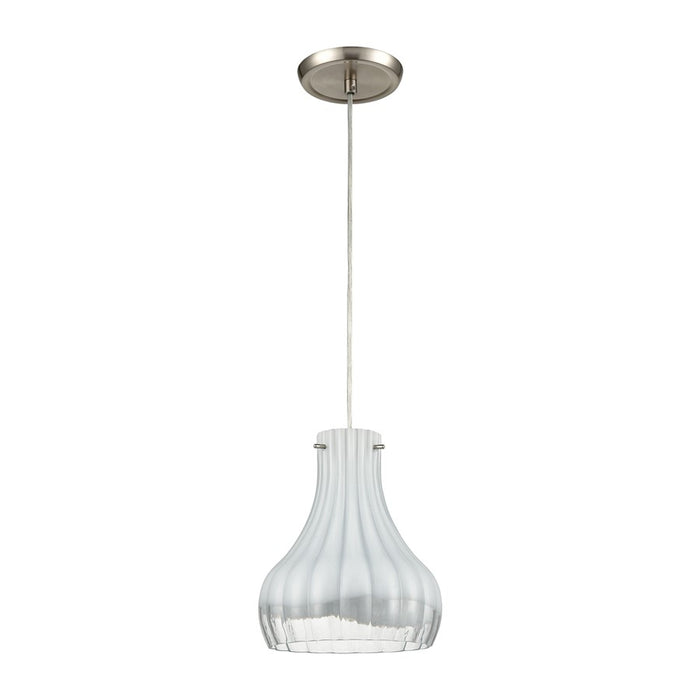 Atlas Lighting Coastal Scallop 8''W 1Lt Mini Pendant, Nickel/Clear