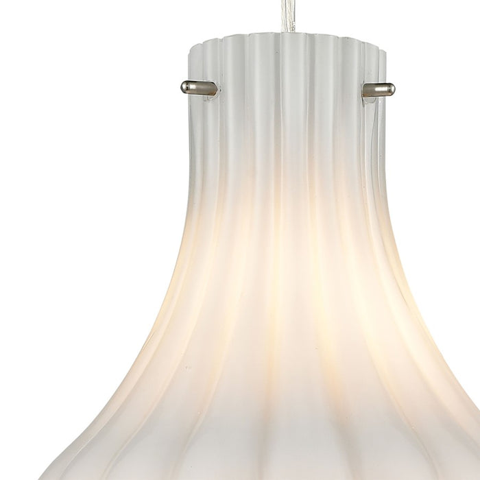 Atlas Lighting Coastal Scallop 8''W 1Lt Mini Pendant, Nickel/Clear