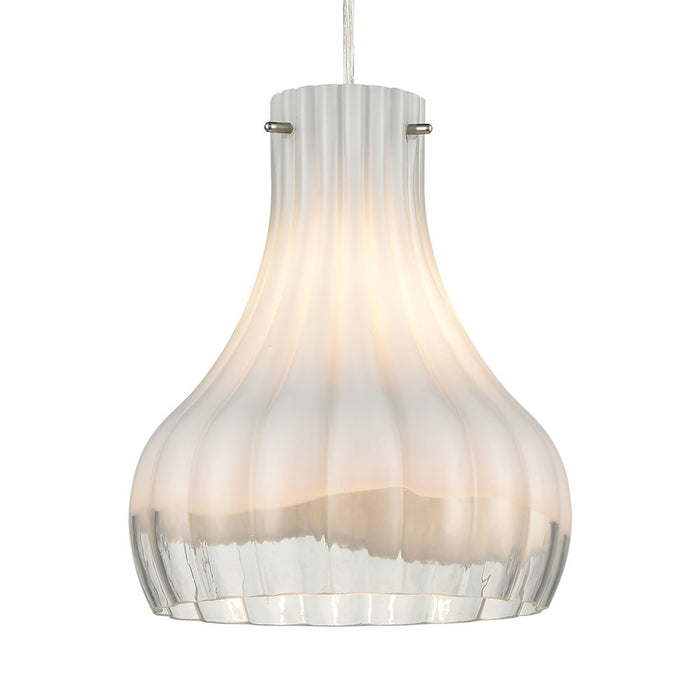 Atlas Lighting Coastal Scallop 8''W 1Lt Mini Pendant, Nickel/Clear