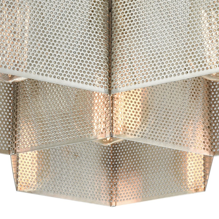 Atlas Lighting Compartir 15''W 3Lt Semi Flush Mount, Nickel/Nickel