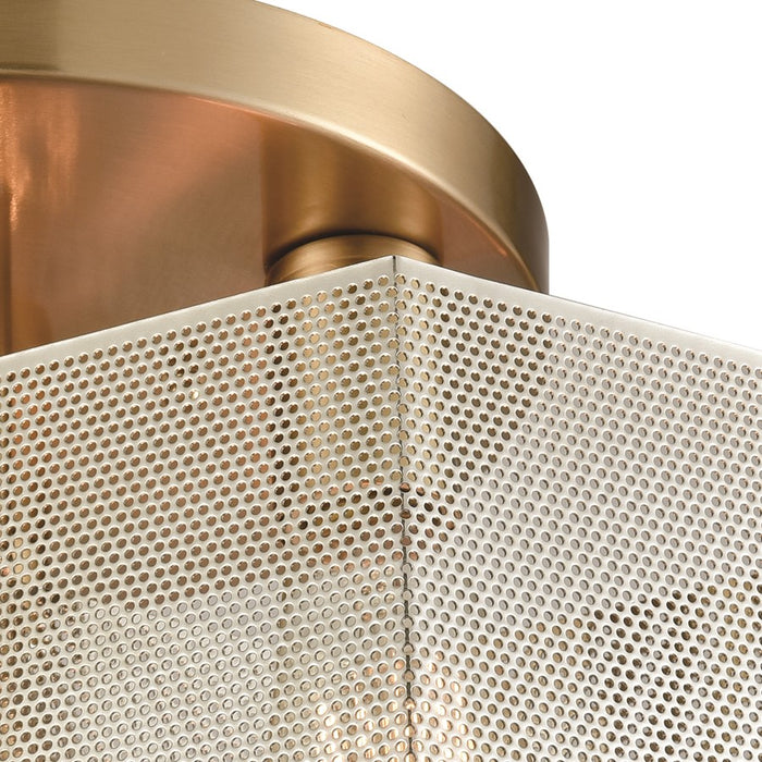 Atlas Lighting Compartir 15''W 3Lt Semi Flush Mount, Nickel/Nickel