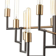 Atlas Lighting Congruency 29in 12-Light Chandelier | Modern Oil Rubbed Bronze and Satin Brass | Dining Room & Living Room | Model CL12156-BZ