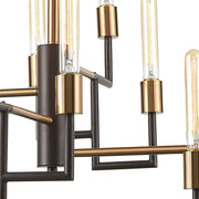 Atlas Lighting Congruency 29in 12-Light Chandelier | Modern Oil Rubbed Bronze and Satin Brass | Dining Room & Living Room | Model CL12156-BZ