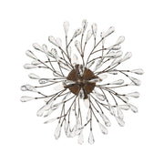 Atlas Lighting Crislett 28in 4-Light Semi Flush Mount | Transitional Sunglow Bronze and Clear Crystal | Dining Room & Living Room | Model CL12166-BZ