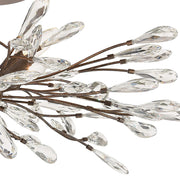 Atlas Lighting Crislett 28in 4-Light Semi Flush Mount | Transitional Sunglow Bronze and Clear Crystal | Dining Room & Living Room | Model CL12166-BZ