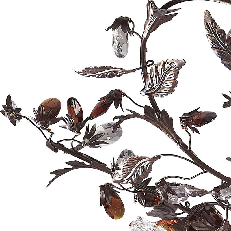 Atlas Lighting Cristallo Fiore 27in 3-Light Semi-Flush Mount | Traditional Bronze and Multicolor Crystal | Entryway & Dining Room | Model CL12174-BZ