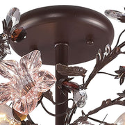 Atlas Lighting Cristallo Fiore 27in 3-Light Semi-Flush Mount | Traditional Bronze and Multicolor Crystal | Entryway & Dining Room | Model CL12174-BZ