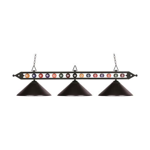Atlas Designer Classics 58''W 3Lt Linear Chandelier, Black