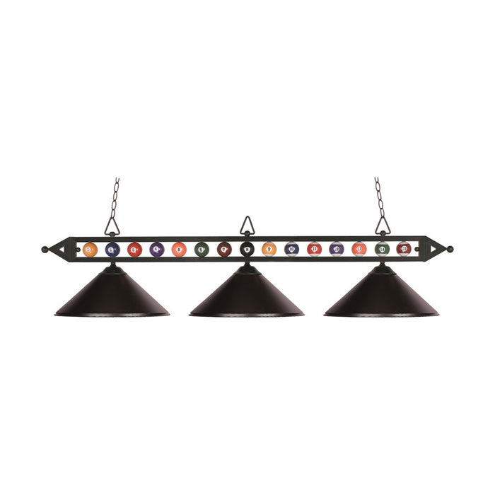 Atlas Designer Classics 58''W 3Lt Linear Chandelier, Black