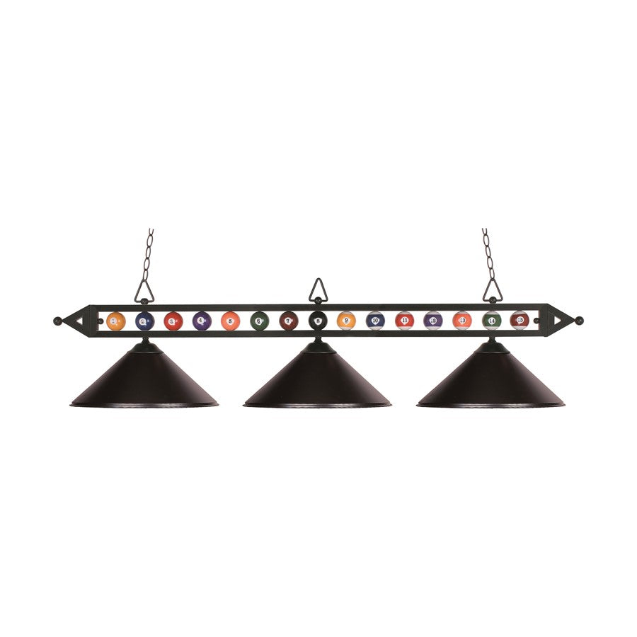 Atlas Designer Classics 58''W 3Lt Linear Chandelier, Black