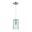 Atlas Lighting Diamond Pleat 5''W 1Lt Pendant, Satin Nickel/Blue