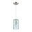 Atlas Lighting Diamond Pleat 5''W 1Lt Pendant, Satin Nickel/Blue