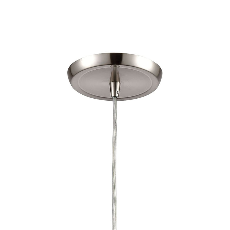 Atlas Lighting Diamond Pleat 5''W 1Lt Pendant, Satin Nickel/Blue