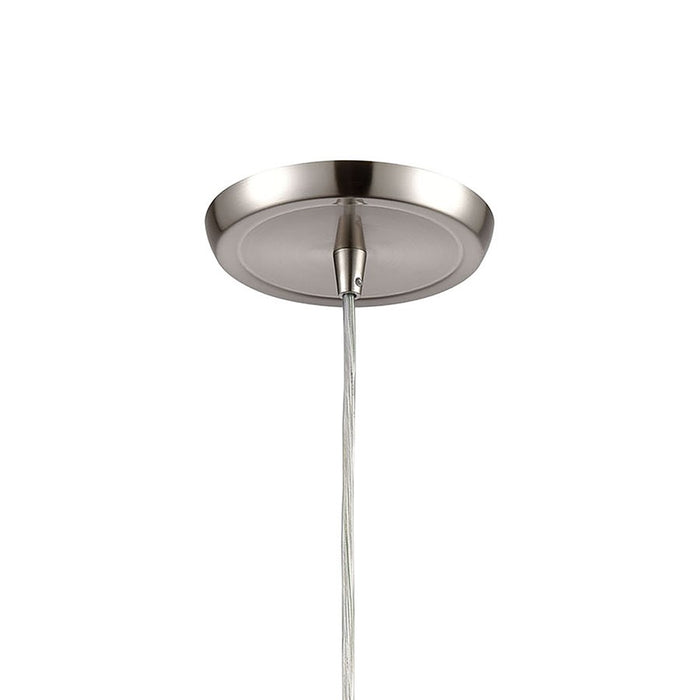 Atlas Lighting Diamond Pleat 5''W 1Lt Pendant, Satin Nickel/Blue