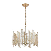 Atlas Lighting Equilibrium 19in 5-Light Chandelier | Modern Matte Gold and Polished Chrome Crystal | Dining Room & Living Room | Model CL12238-GD