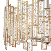 Atlas Lighting Equilibrium 19in 5-Light Chandelier | Modern Matte Gold and Polished Chrome Crystal | Dining Room & Living Room | Model CL12238-GD
