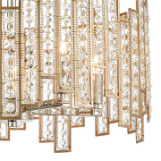 Atlas Lighting Equilibrium 19in 5-Light Chandelier | Modern Matte Gold and Polished Chrome Crystal | Dining Room & Living Room | Model CL12238-GD