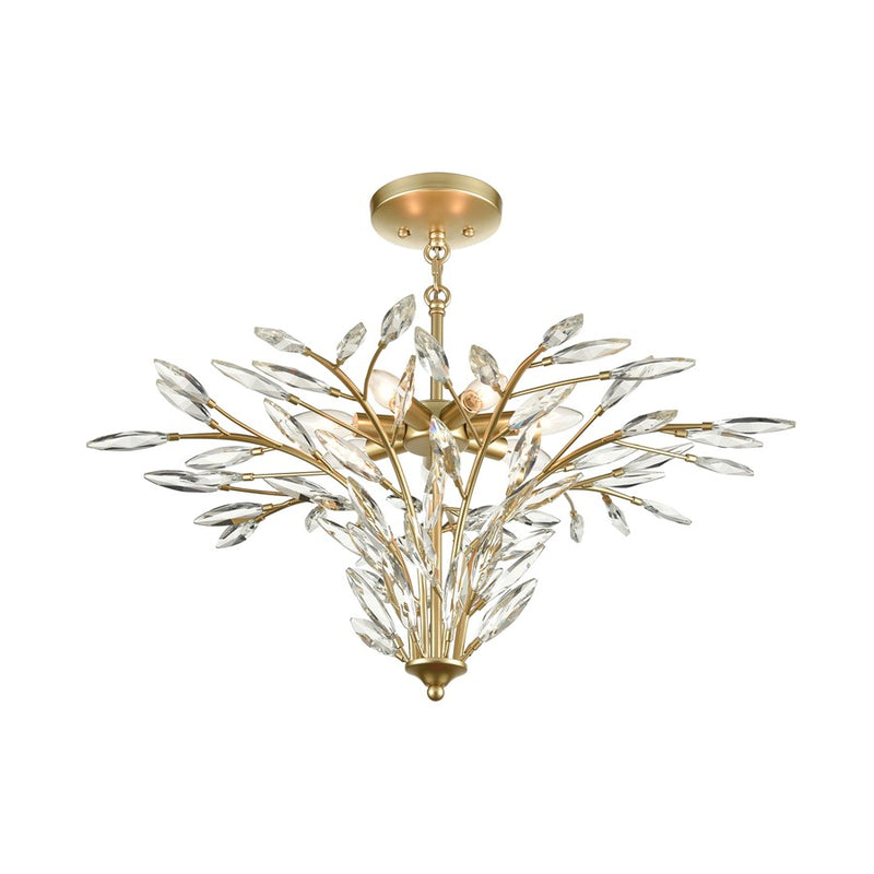 Atlas Lighting Flora Grace 28in 7-Light Chandelier | Traditional Champagne Gold and Clear Crystal | Dining Room & Entryway | Model CL12247-GD