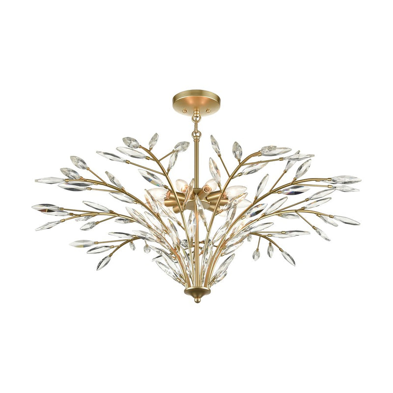 Atlas Lighting Flora Grace 38in 9-Light Chandelier | Traditional Champagne Gold and Clear Crystal | Dining Room & Entryway | Model CL12248-GD