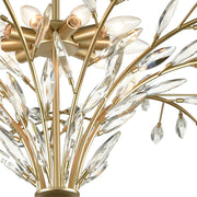 Atlas Lighting Flora Grace 38in 9-Light Chandelier | Traditional Champagne Gold and Clear Crystal | Dining Room & Entryway | Model CL12248-GD