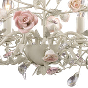 Atlas Heritage 22in 6-Light Chandelier | Traditional Cream Metal with Light Pink Accents | Dining Room & Living Room | Model CL12294-CR
