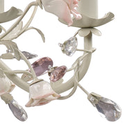Atlas Heritage 22in 6-Light Chandelier | Traditional Cream Metal with Light Pink Accents | Dining Room & Living Room | Model CL12294-CR