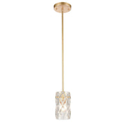 Atlas Jenning 4in 1-Light Mini Pendant | Modern Parisian Gold Leaf and Clear Glass | Kitchen Island & Dining Room | 4 x 4 x 7 in | Model CL12305-GD