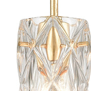 Atlas Jenning 4in 1-Light Mini Pendant | Modern Parisian Gold Leaf and Clear Glass | Kitchen Island & Dining Room | 4 x 4 x 7 in | Model CL12305-GD