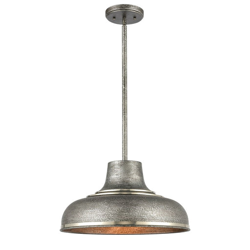 Atlas Lighting Kerin 16''W 1Lt Pendant, Textured Silver Gray/Gray