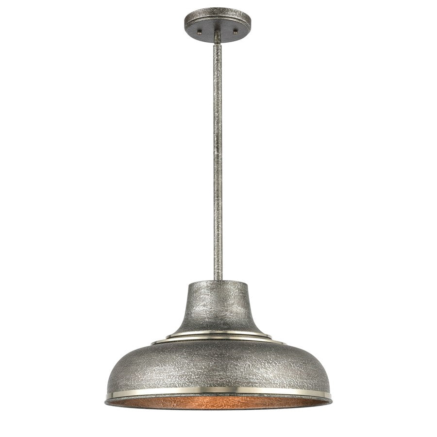 Atlas Lighting Kerin 16''W 1Lt Pendant, Textured Silver Gray/Gray