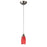 Atlas Lighting Milan 3''W 1Lt Pendant, Nickel/Fire Red Glass/Red