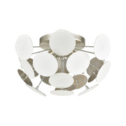 Atlas Lighting Modish 18in 4-Light Flush Mount | Modern Matte White and Silver Leaf Metal | Bedroom & Hallway Ceiling Light | Model CL12346-WH