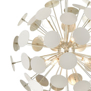 Atlas Lighting Modish 28in 8-Light Chandelier | Modern Matte White and Silver Leaf Metal | Dining Room & Living Room | Model CL12348-WH